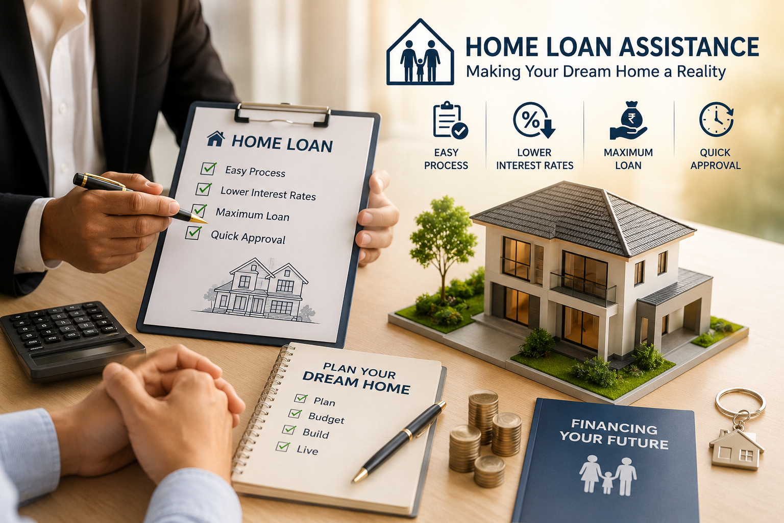 Real estate loan consultation desk scene