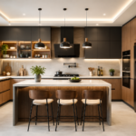 Modern home kitchen with premium cabinetry, integrated appliances, and a functional island design.