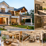 Modern home renovation showing a renovated kitchen, stylish living room, and attractive exterior to increase property value in Kerala.