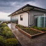 Modern water-saving home design with rainwater harvesting system in Kerala